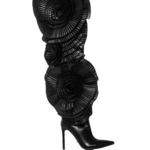 Black Flower Boot- Delvine